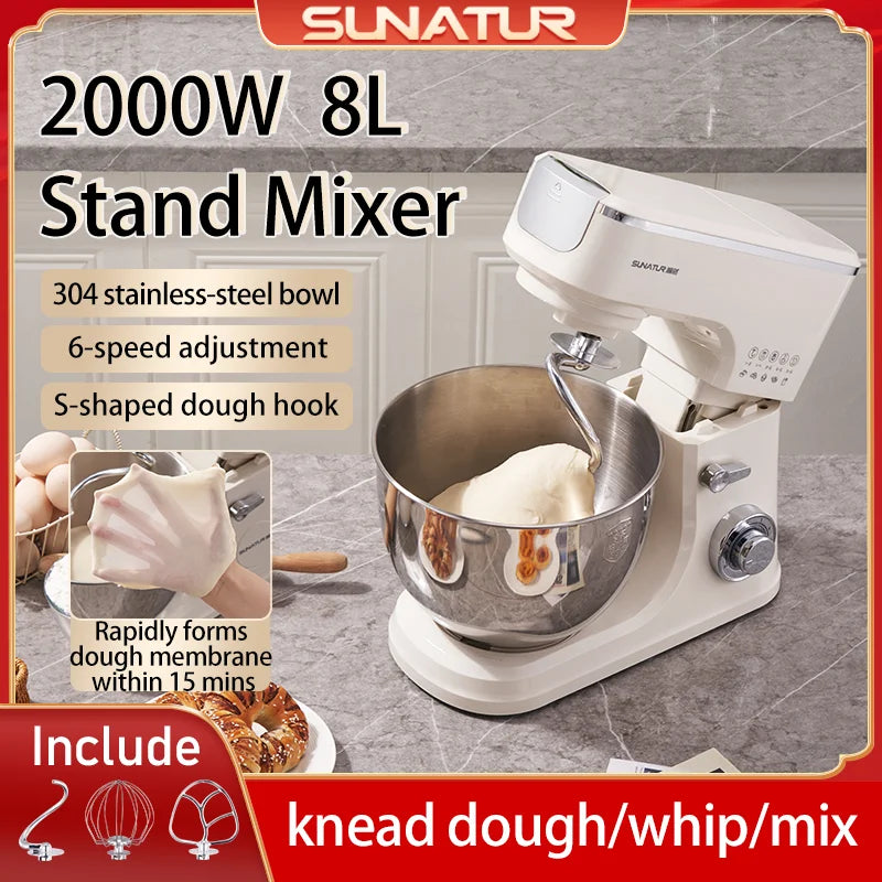 SUNATUR 2000W Stand Mixer All-In-One Kitchen Appliance