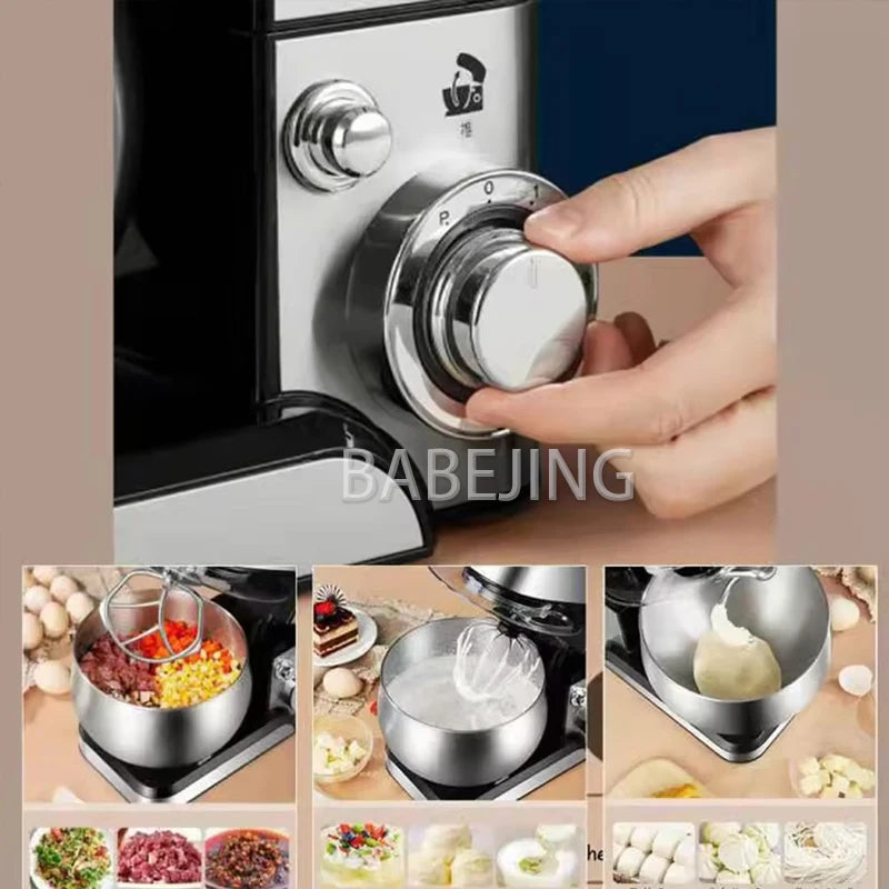 BABEJING 1200W Kitchen Mixer Electric Stainless Steel Kneading Machine