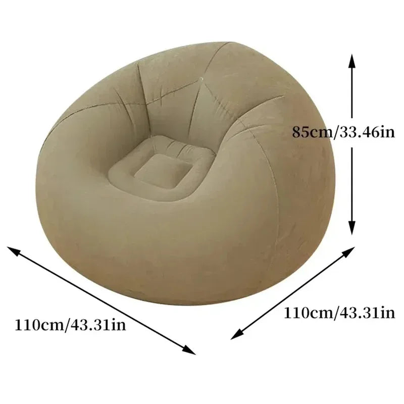 Inflatable Lazy Sofa Lounger Chair PVC Cushioned Bean Bag Couch