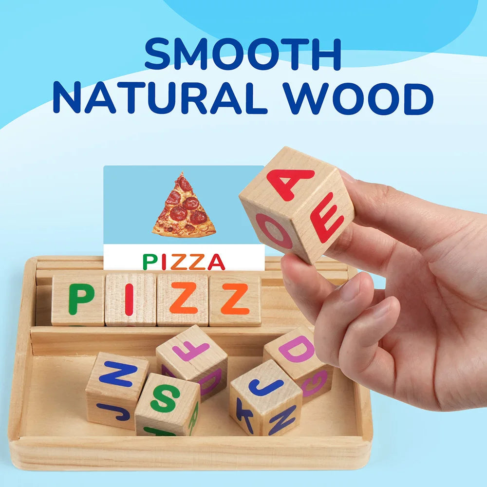Spelling Games Flash Cards Montessori Wooden Letters CVC Learning