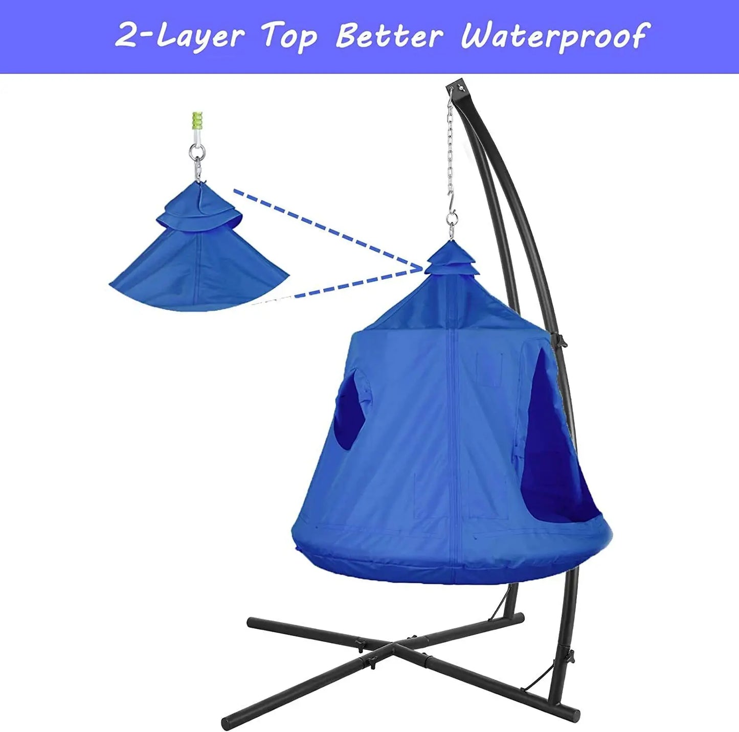 Hammock Chair Stand With Swing Chair And LED Lights