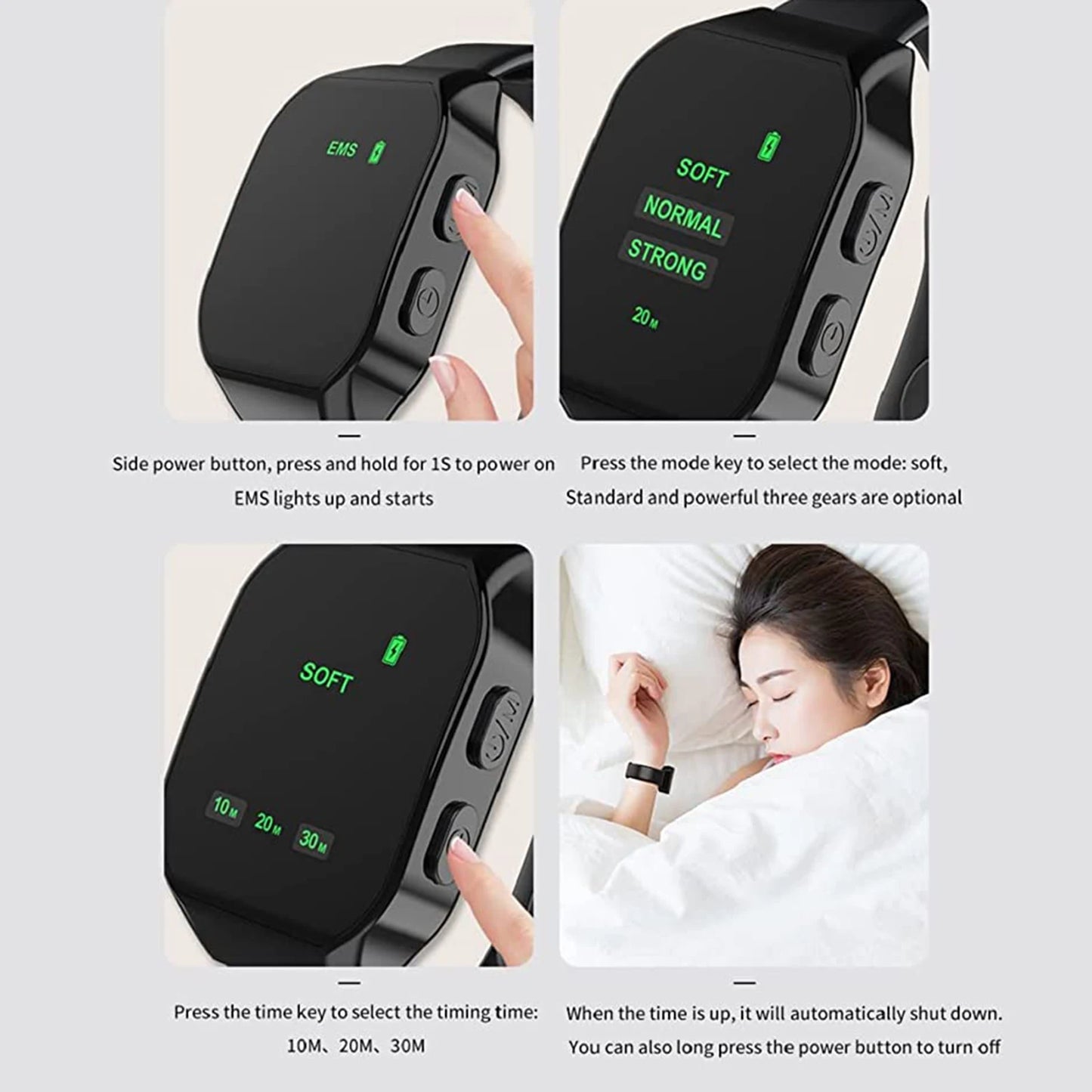 Sleep Aid Watch Sleep Aid Machine For Adults Insomnia Wristband Bracelet Adjustable Size And Strength For Good Sleep Qualtiy USB