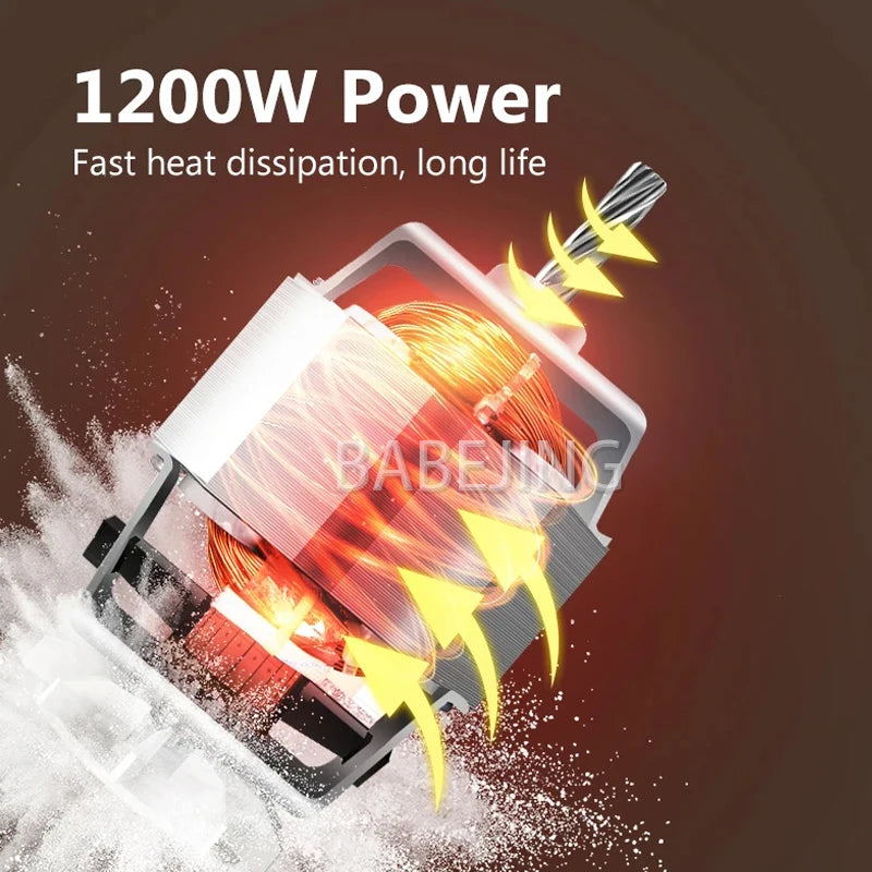 BABEJING 1200W Kitchen Mixer Electric Stainless Steel Kneading Machine