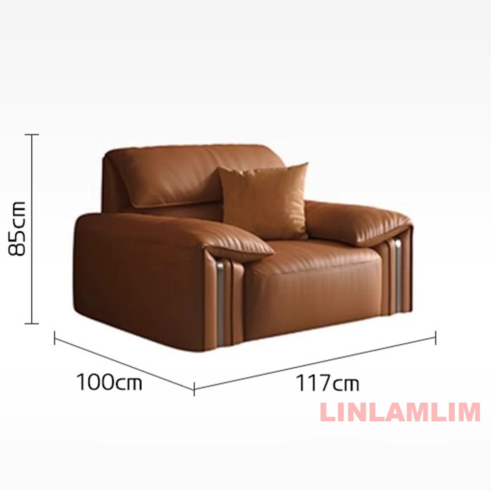 MINGDIBAOCN Modern Convertible Genuine Leather Sofa Bed With Electric Sleeper