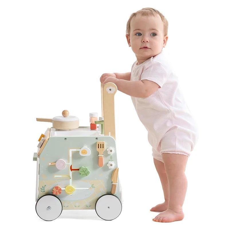 Robotime ROBUD Wooden Baby Push Walker Montessori Adjustable Height