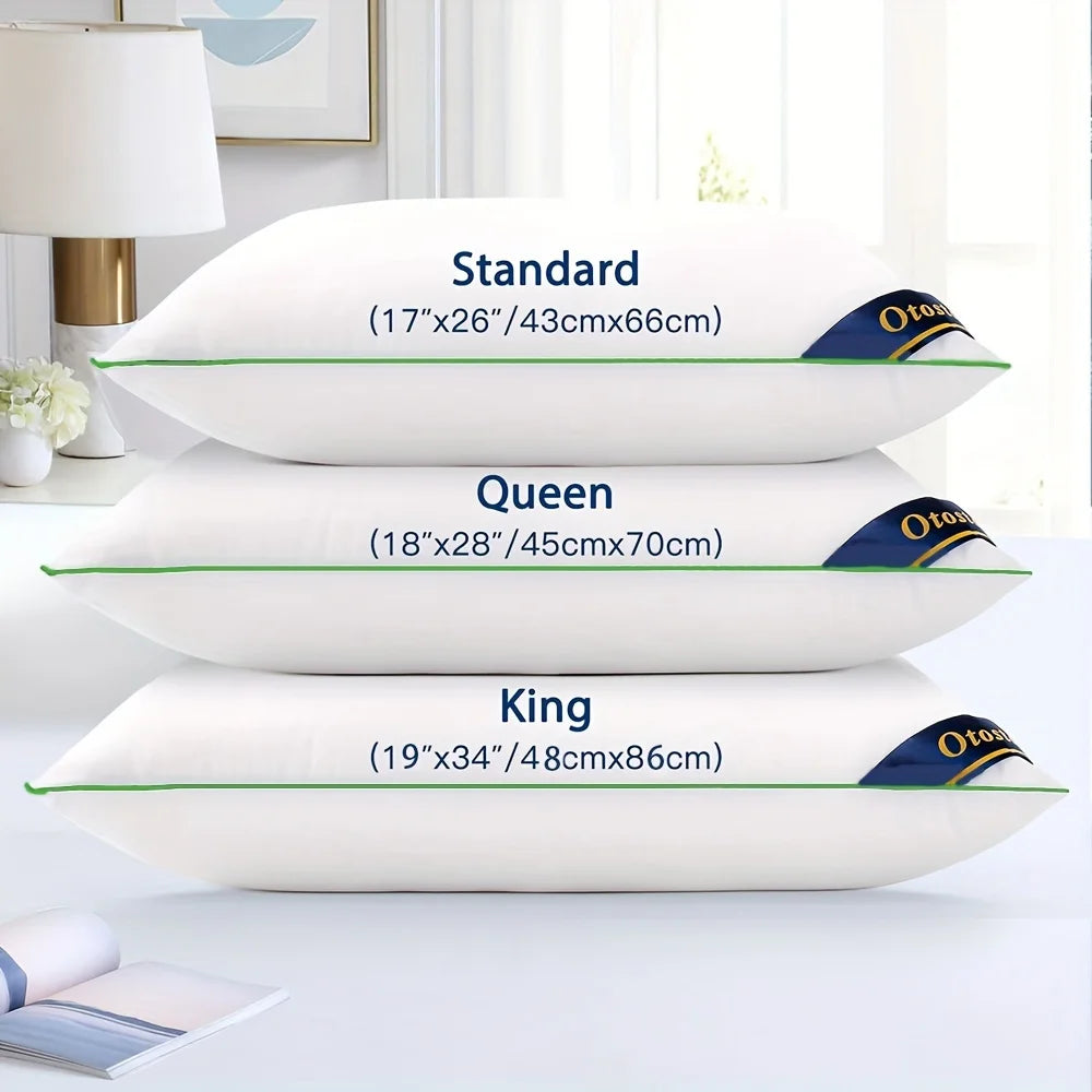 Set Of 4 Soft Comfort Pillows With 3D Microfibre Filling