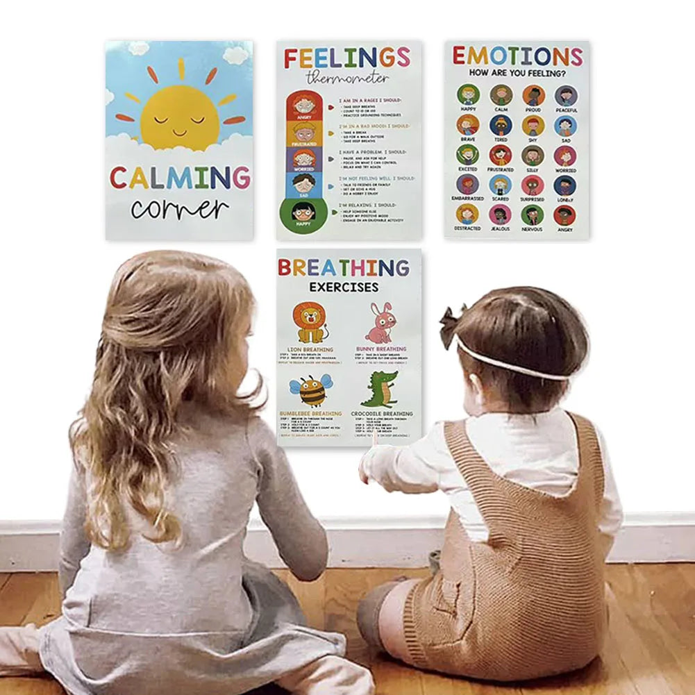 Calming Corner Posters for Classroom Mental Health and Emotions
