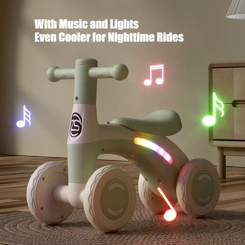 MYGVNCE AntiTip Baby Balance Bike 4 Wheel Ride On Walker
