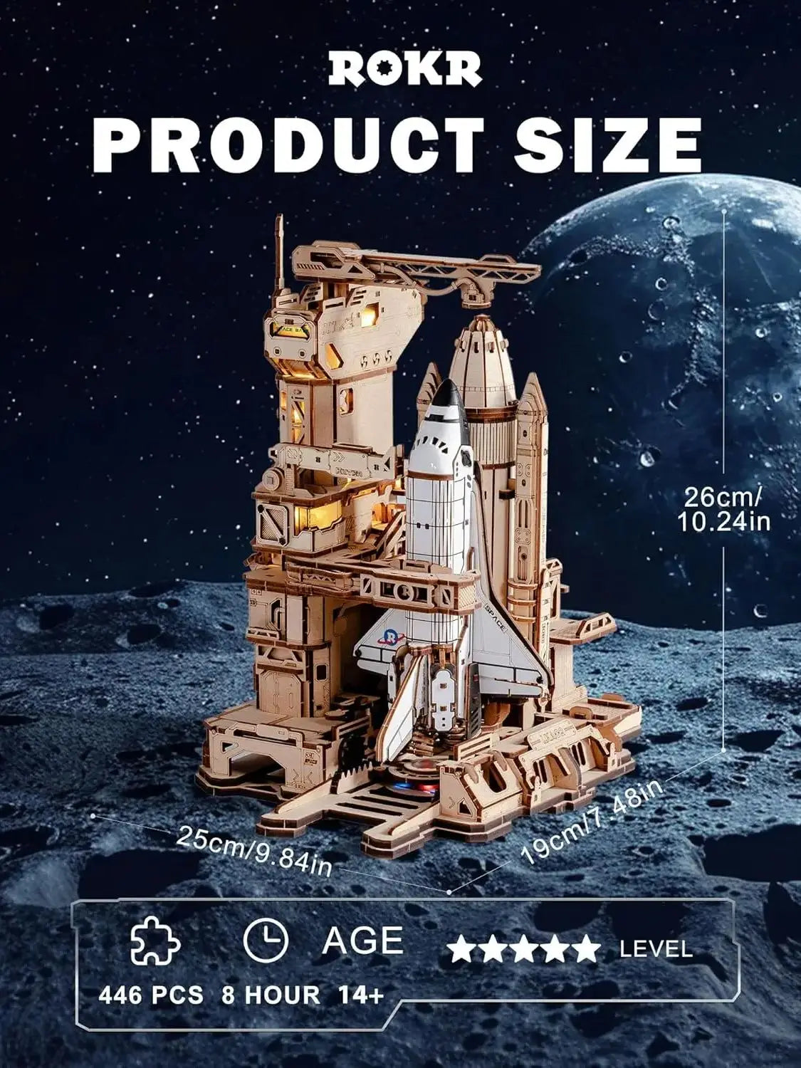 Robotime 3D Wooden Puzzle Space Shuttle Model Kit For Adults
