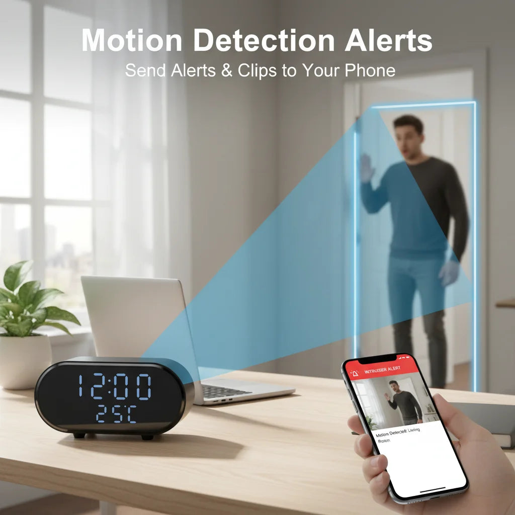 4K Ultra HD Clock Camera with WiFi Security and Alarm