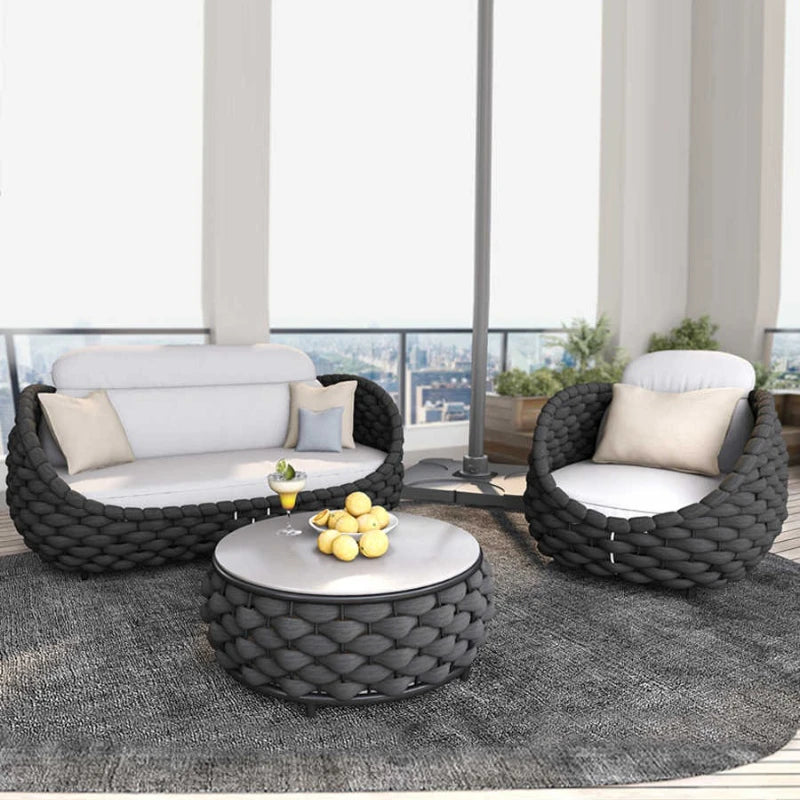 All Weather Rattan Outdoor Sofa Set For Villa Balcony Patio