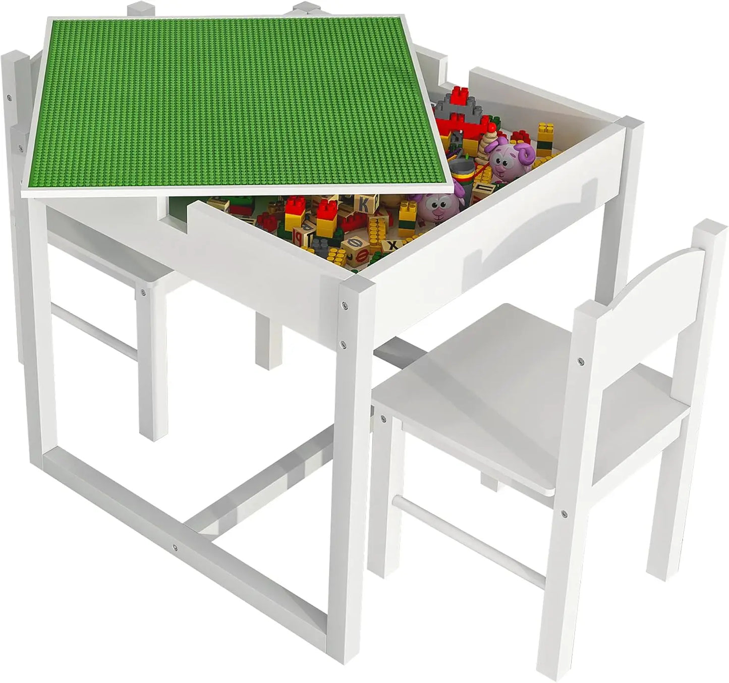 Wooden Three in One Kids Activity Table Set with Storage