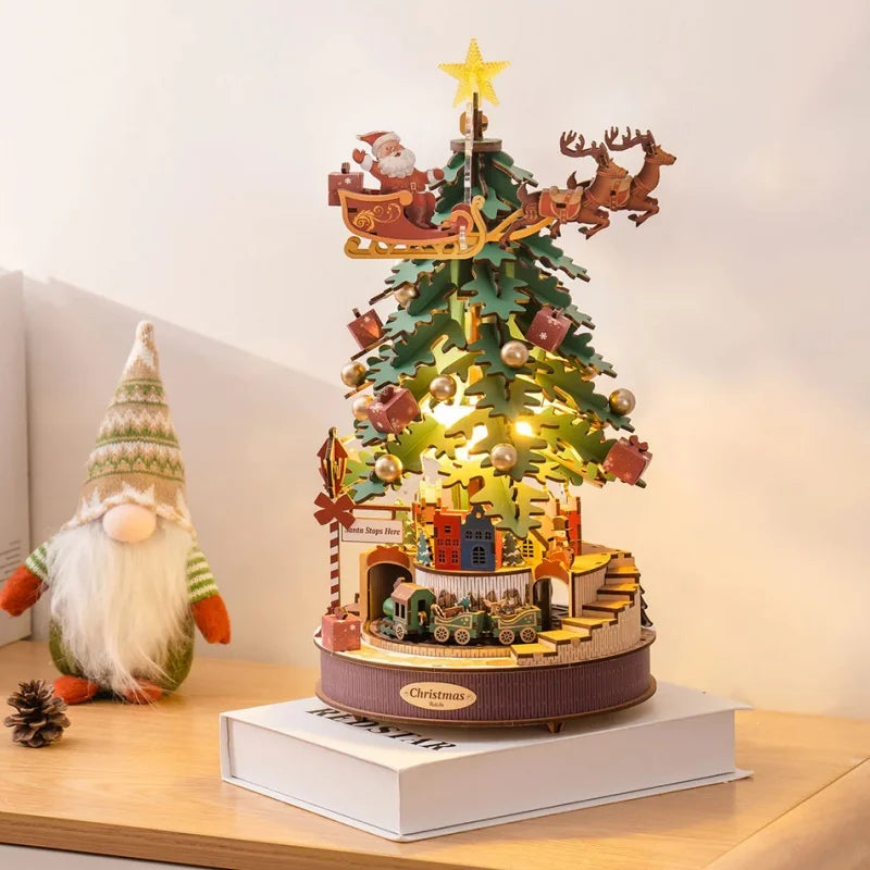 Robotime Wooden Puzzle Music Box Christmas Tree Kit