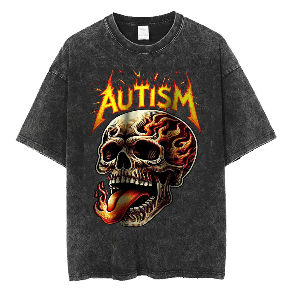 DshztoomaCN Autism Skeleton Meme T Shirt Men Women Harajuku Gothic