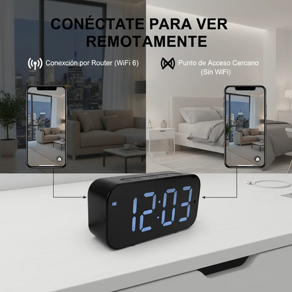 1080P HD WiFi Alarm Clock Security Camera Motion Detection