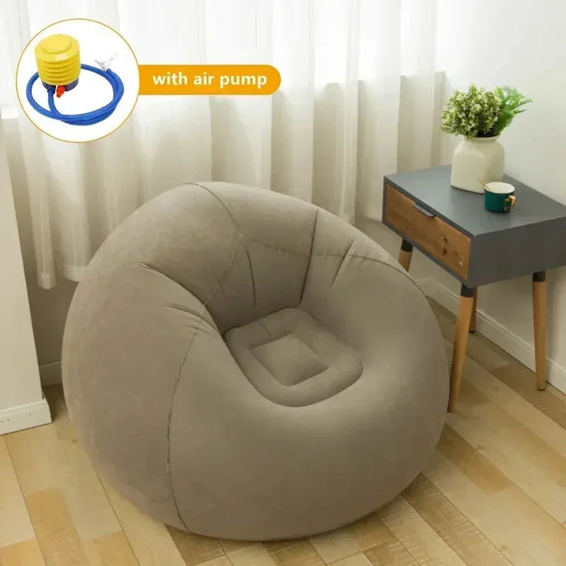 Inflatable Lazy Sofa Lounger Chair PVC Cushioned Bean Bag Couch