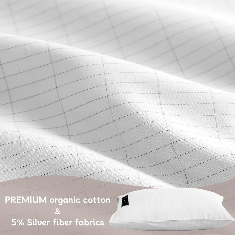 High Quality 95 Cotton and 5 Silver Earthing Pillowcase with Grounding Cord for Body Health Stock