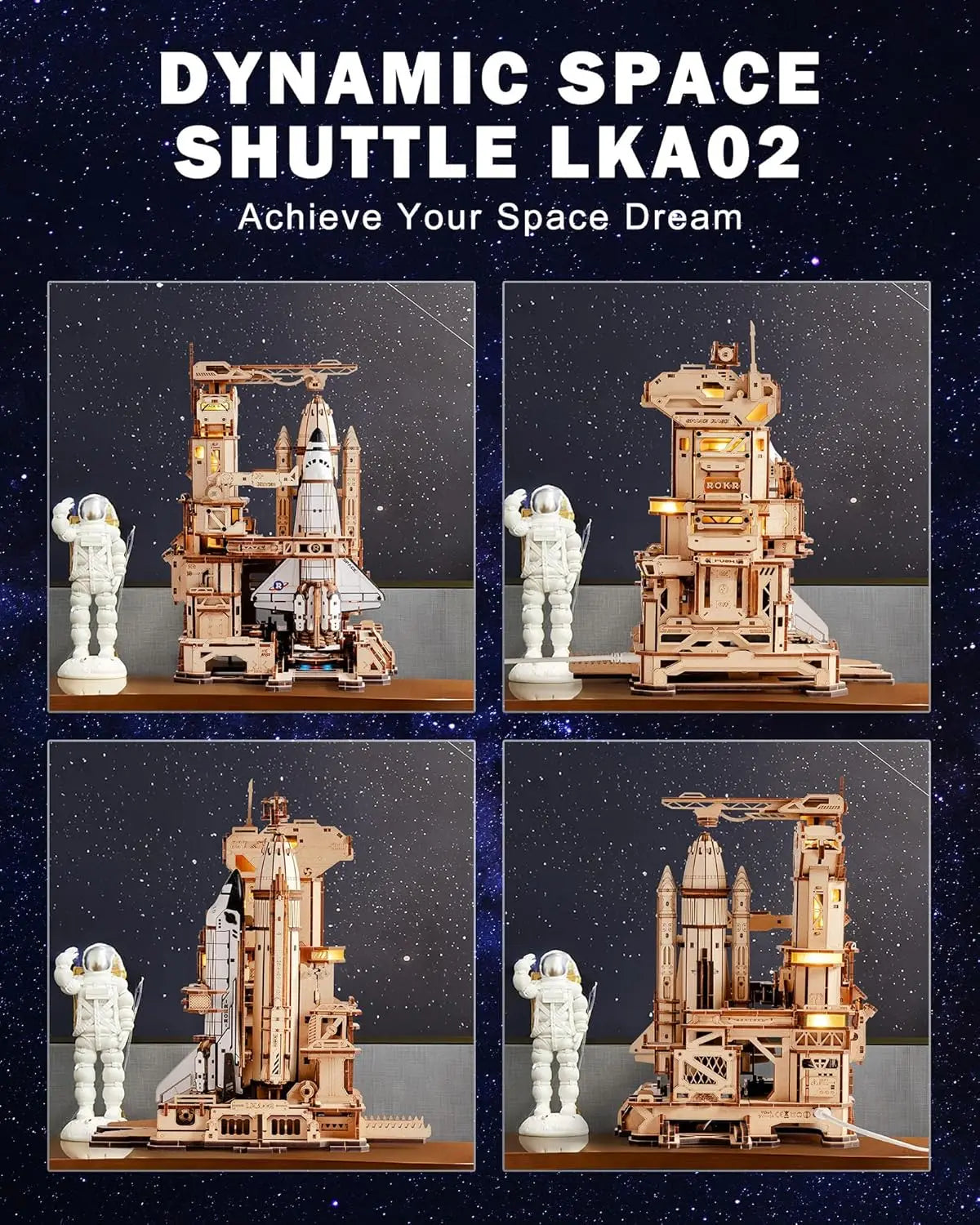 Robotime 3D Wooden Puzzle Space Shuttle Model Kit For Adults