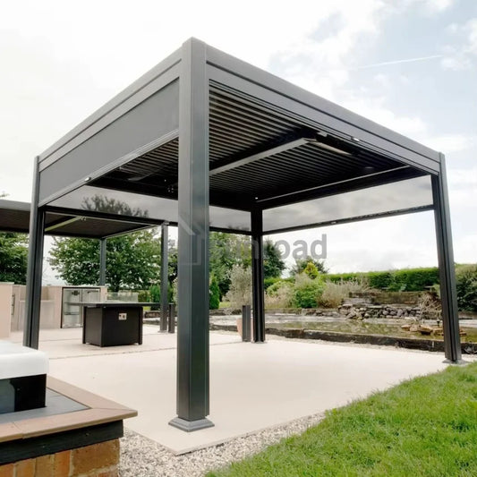 Sunroad Motorized Canopy Metal Garden Gazebo Aluminum Pavilion
