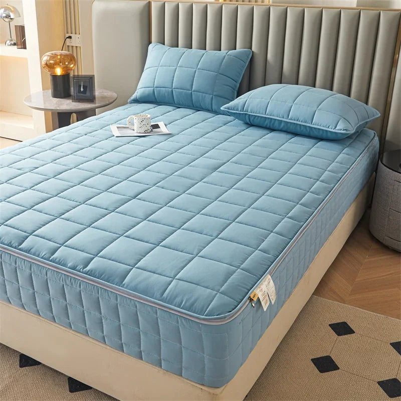 Fully Enclosed Thickened Fitted Sheet With Zip Off Top
