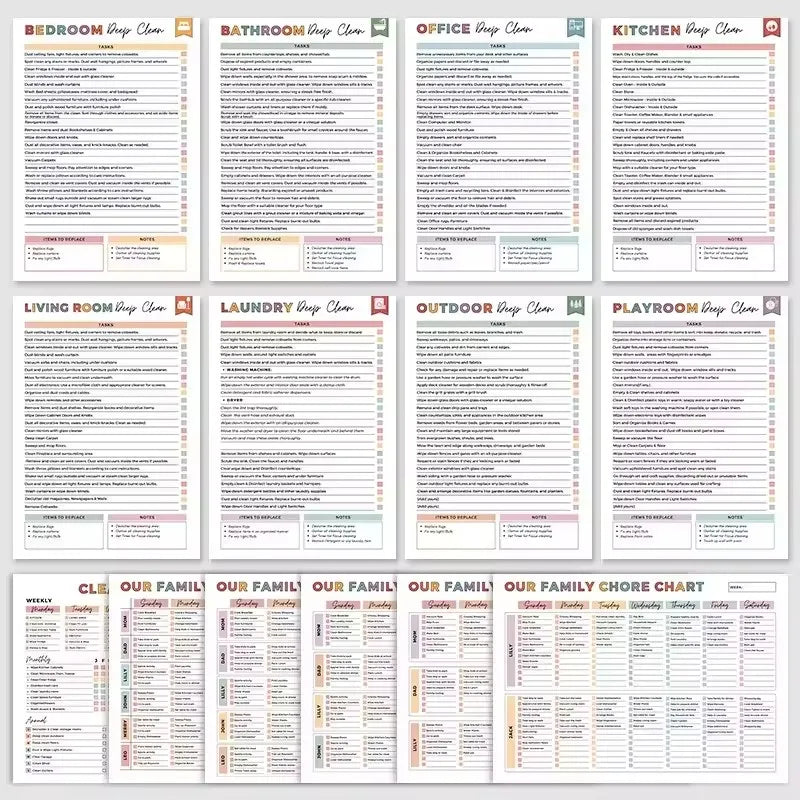 ADHD Cleaning Planner Bundle With Weekly Monthly Schedules