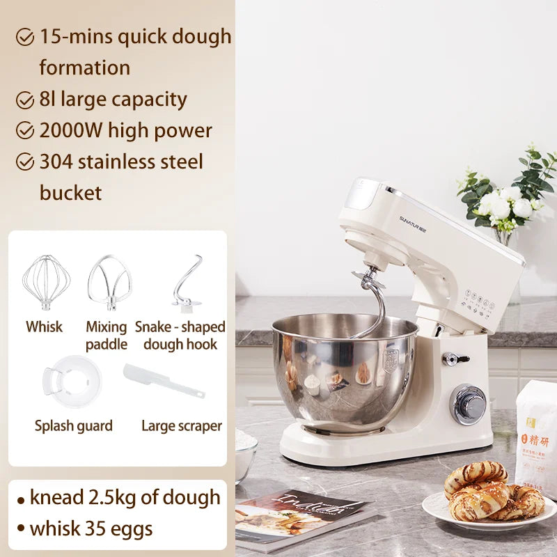 SUNATUR 2000W Stand Mixer All-In-One Kitchen Appliance
