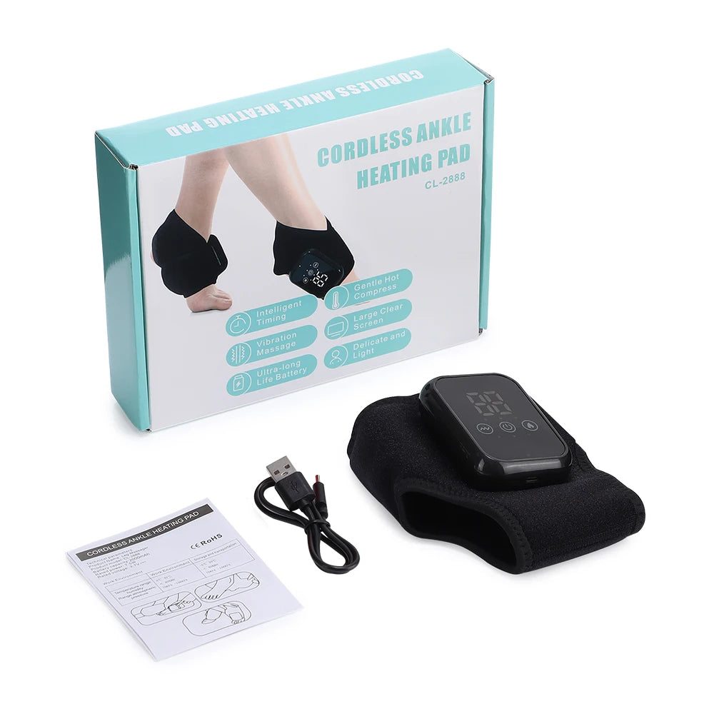 PASTSKY Cordless Foot Massager Electric Heating Ankle Guard 3 Levels