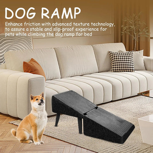 Foldable Dog Ramp for Bed and Vehicle Stairs Non Slip