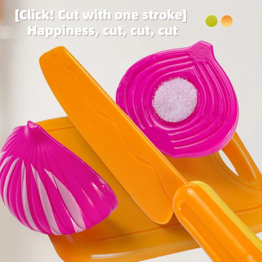 Vegetable Cutting Toys Set for Kids Safe Kitchen Pretend Play