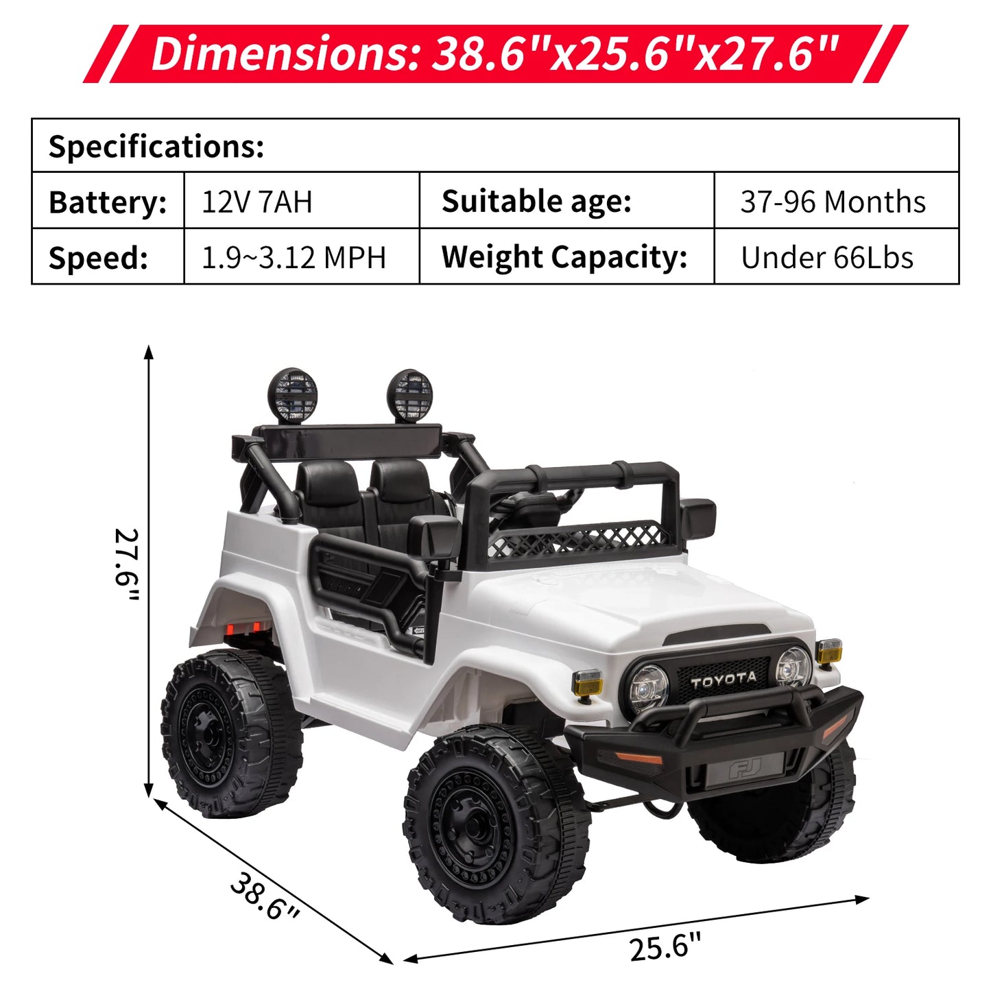 HiMISSE 12V Electric Ride On Car For Kids MP3 Music