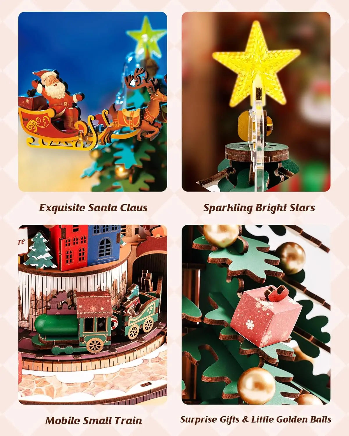 Robotime Wooden Puzzle Music Box Christmas Tree Kit
