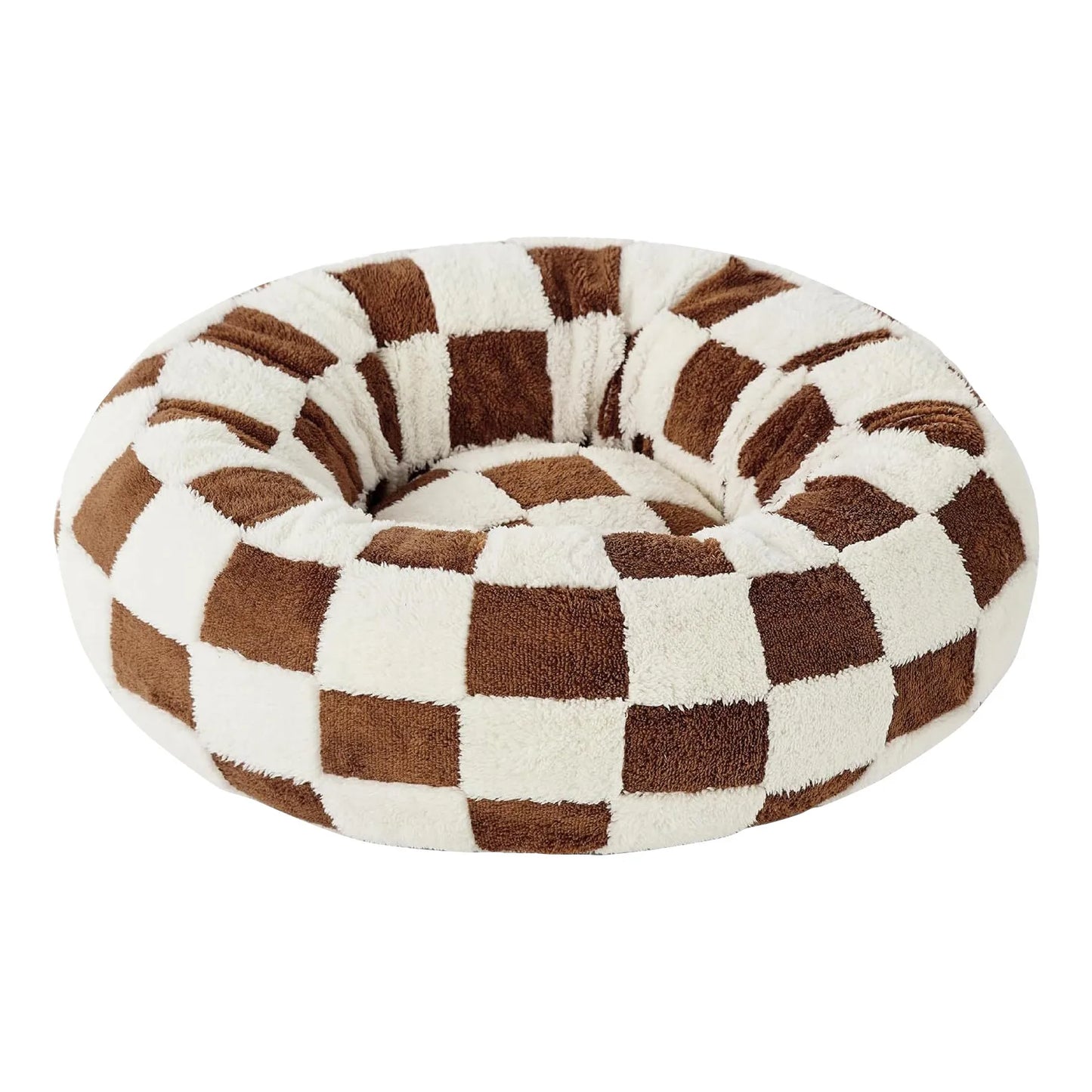 Round Donut Pet Bed With Raised Edges For Small Pets