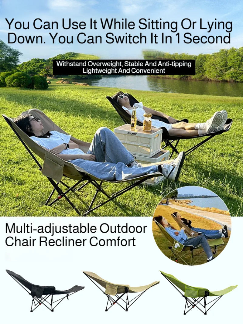 Portable Foldable Outdoor Chair With Headrest And Leg Rest