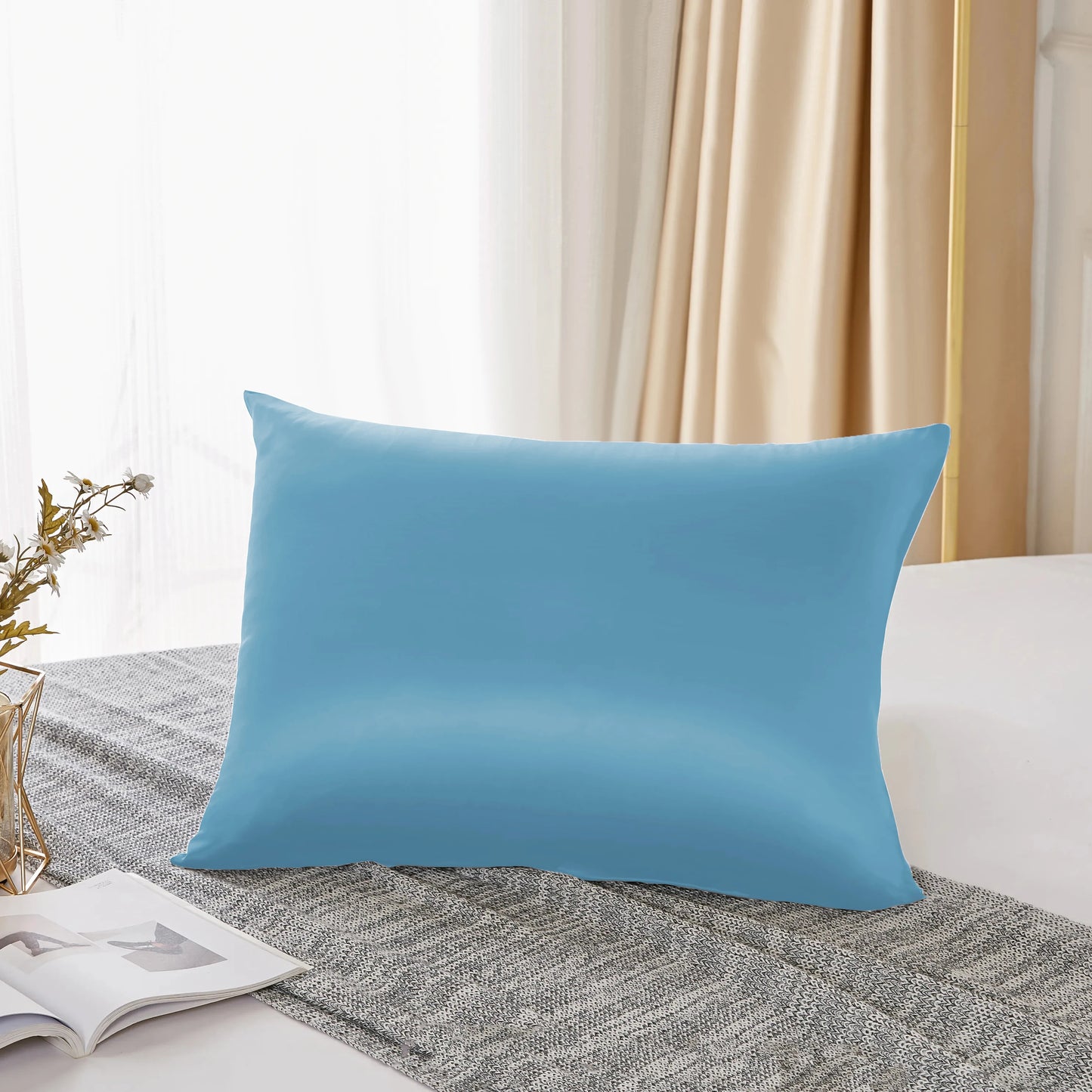 25 Momme 100% Natural Mulberry Silk Pillowcase,Both Sided Pure Silk Pillow Cover Gifts for Women,Pure Silk Pillowcsae For Hair