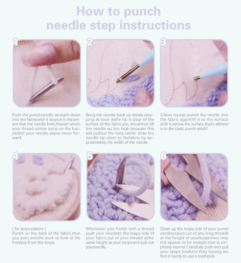 Punch Needle Embroidery Crafts Kit for Modern Home Decor Projects