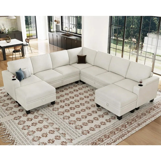 Modular Sectional Sofa With Storage U Shape Convertible Corner Couch