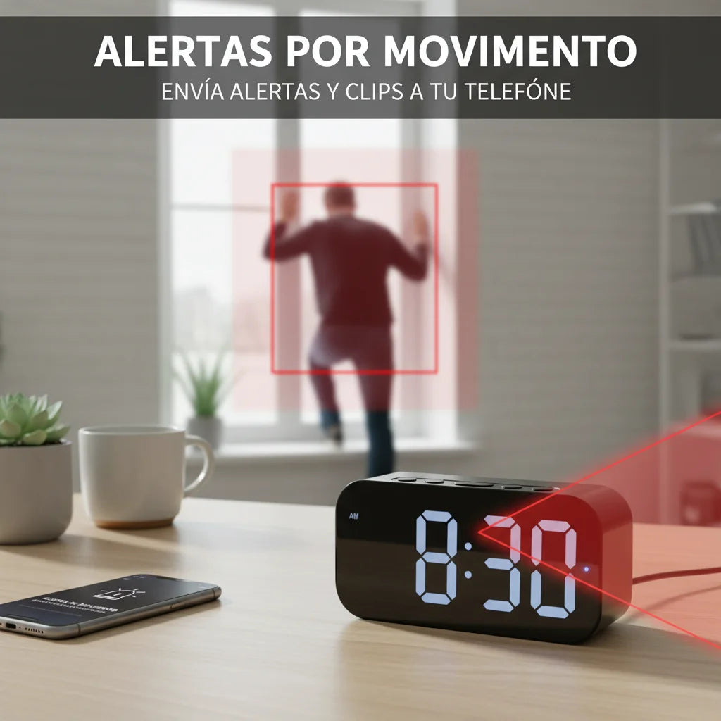 1080P HD WiFi Alarm Clock Security Camera Motion Detection