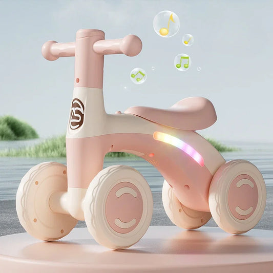 MYGVNCE AntiTip Baby Balance Bike 4 Wheel Ride On Walker