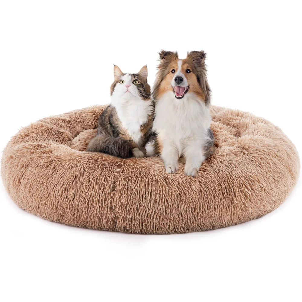 NONECN Cozy Machine Washable Donut Dog Cat Bed Calming Waterproof