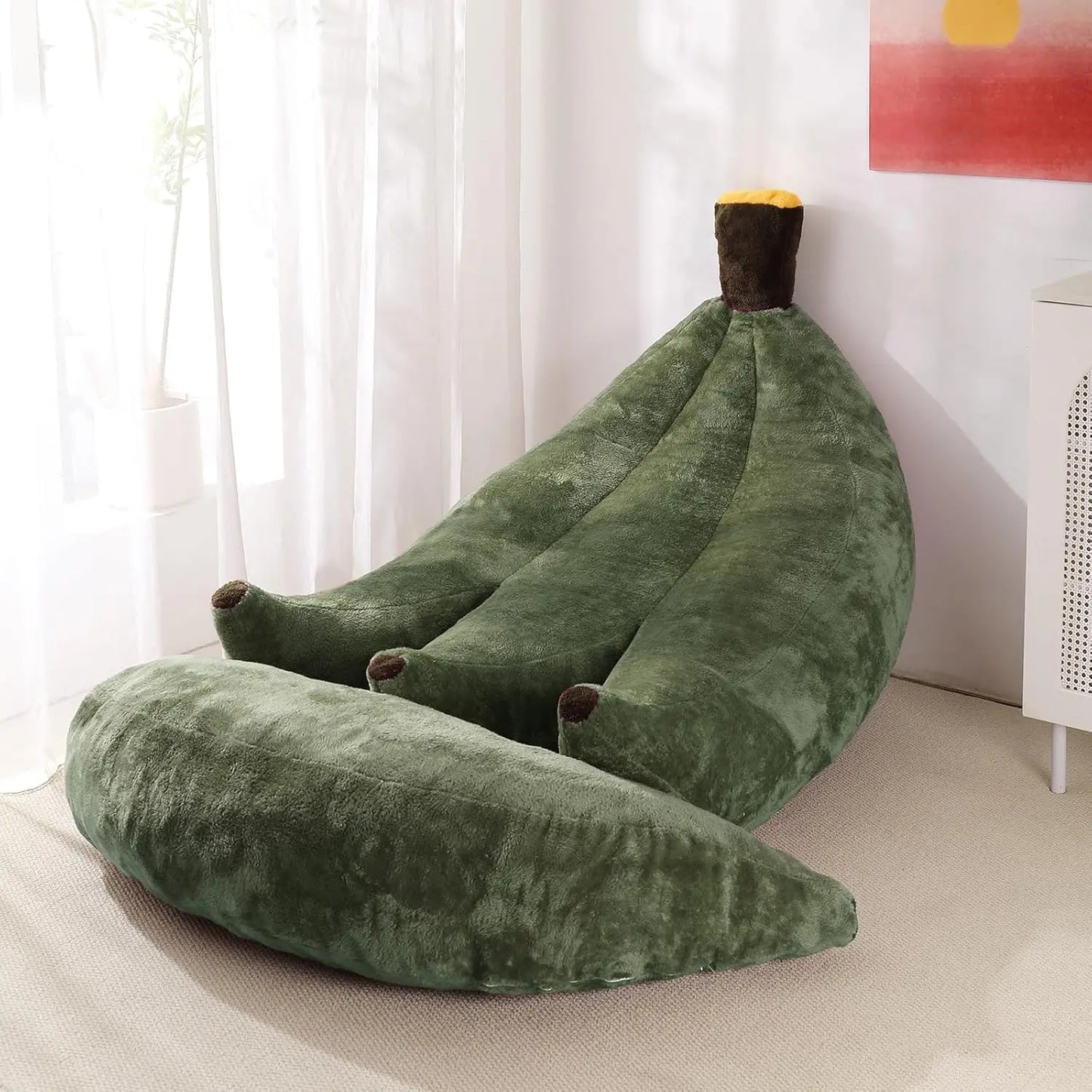 Banana Bean Bag Chair With Ottoman Convertible Lounger