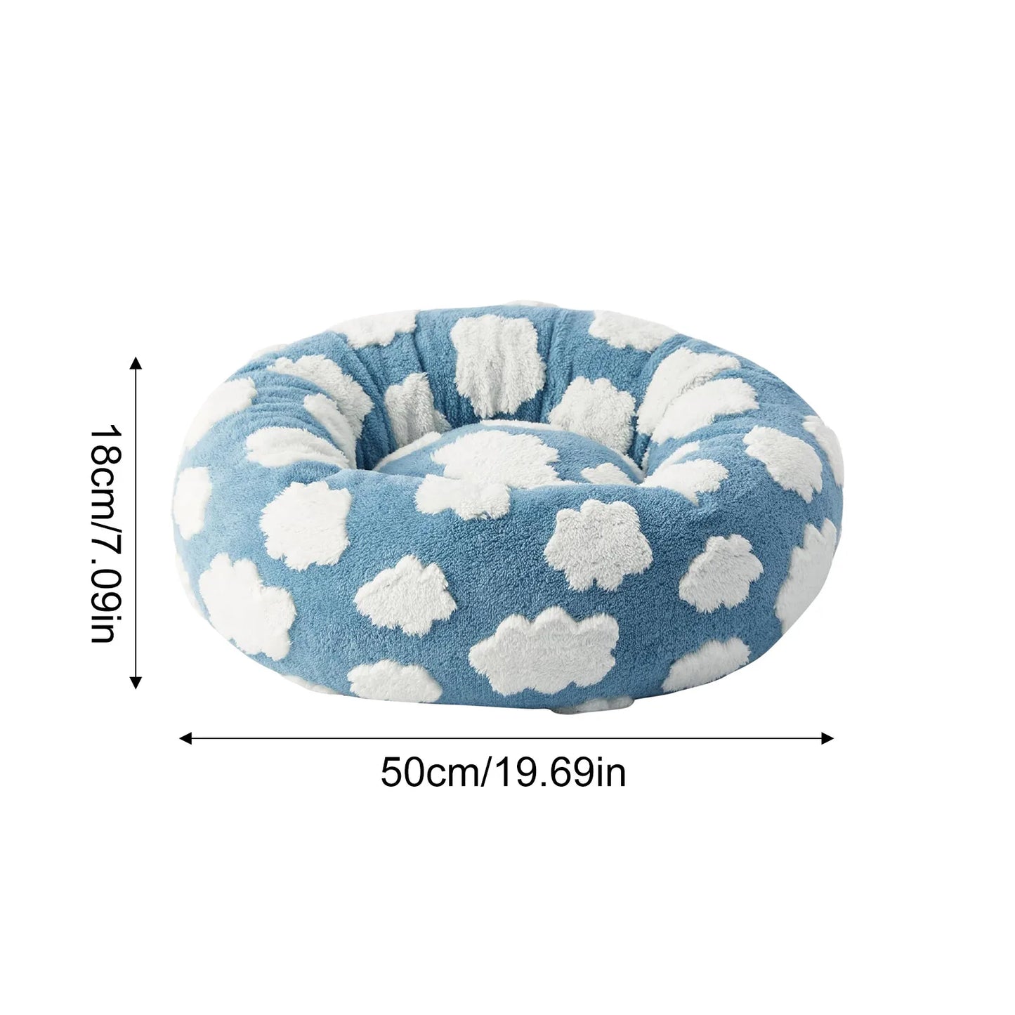 Round Donut Pet Bed With Raised Edges For Small Pets